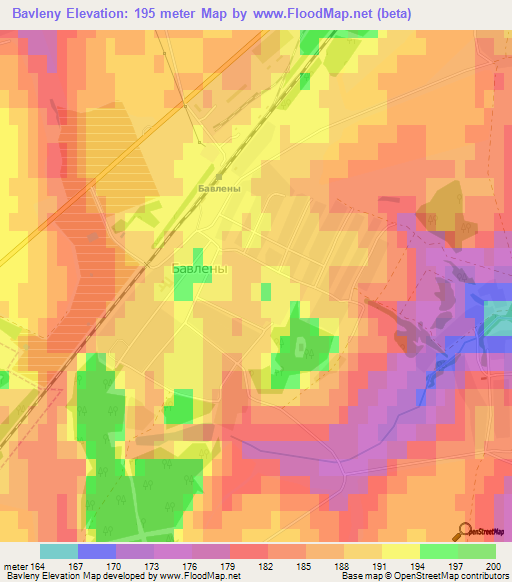 Bavleny,Russia Elevation Map