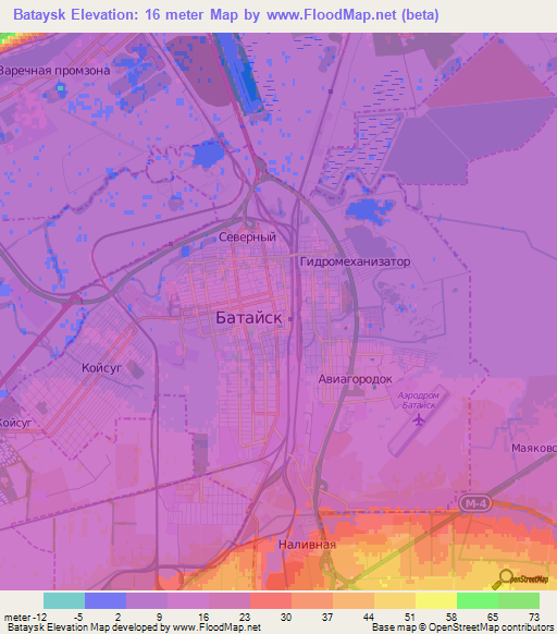 Bataysk,Russia Elevation Map