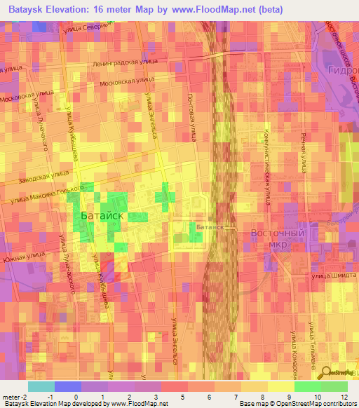 Bataysk,Russia Elevation Map