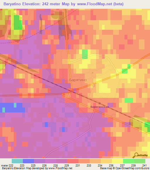 Baryatino,Russia Elevation Map