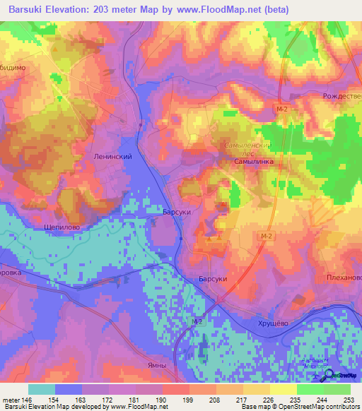 Barsuki,Russia Elevation Map