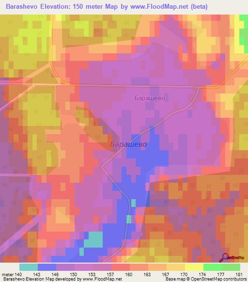 Barashevo,Russia Elevation Map