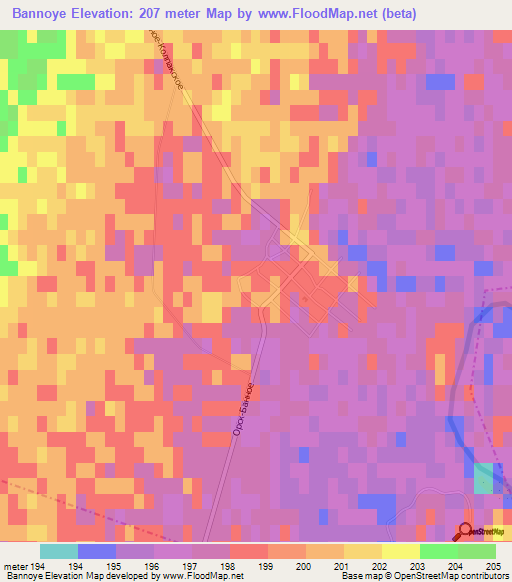 Bannoye,Russia Elevation Map