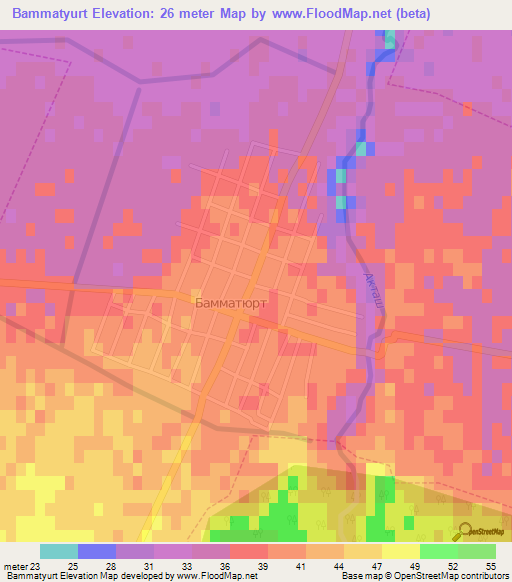 Bammatyurt,Russia Elevation Map