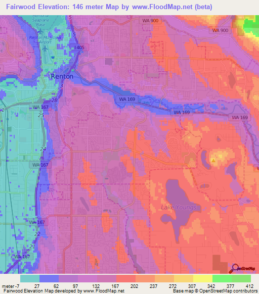 Fairwood,US Elevation Map