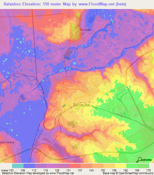 Balashov,Russia Elevation Map