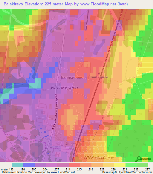 Balakirevo,Russia Elevation Map