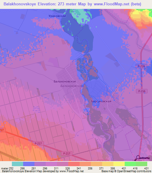 Balakhonovskoye,Russia Elevation Map