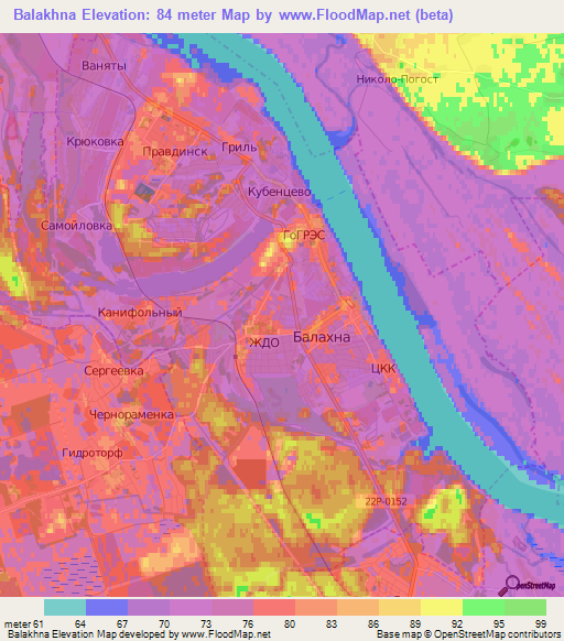 Balakhna,Russia Elevation Map