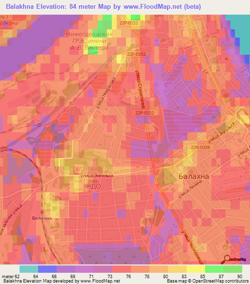 Balakhna,Russia Elevation Map