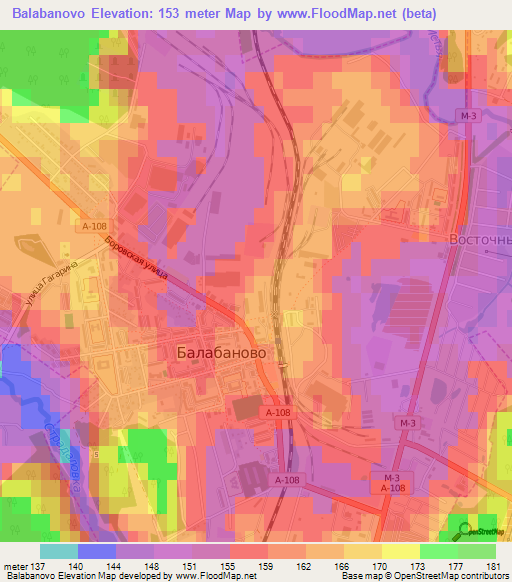 Balabanovo,Russia Elevation Map