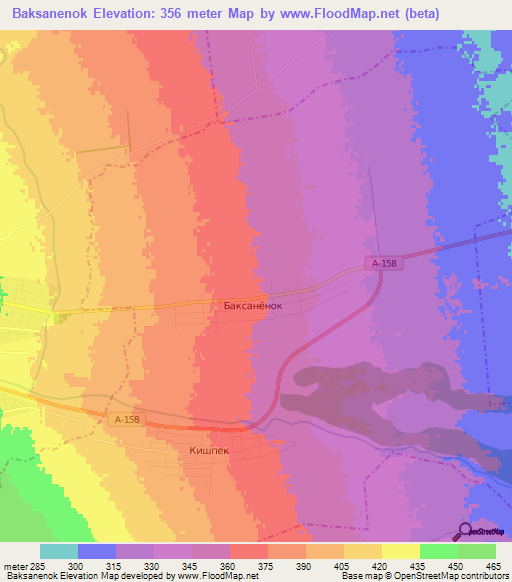 Baksanenok,Russia Elevation Map