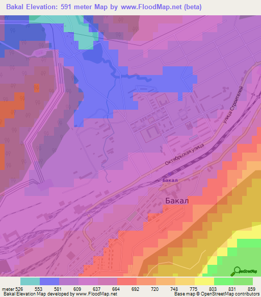 Bakal,Russia Elevation Map