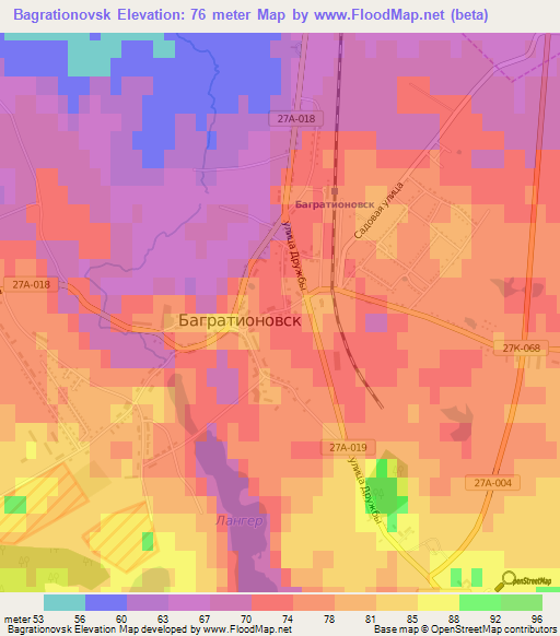 Bagrationovsk,Russia Elevation Map