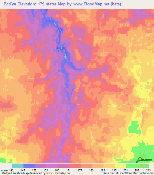 Bad'ya,Russia Elevation Map