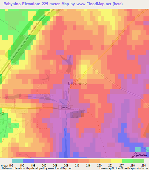 Babynino,Russia Elevation Map