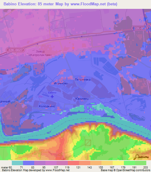 Babino,Russia Elevation Map