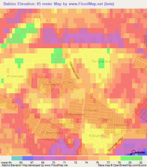 Babino,Russia Elevation Map