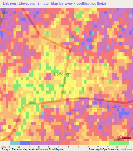 Babayurt,Russia Elevation Map