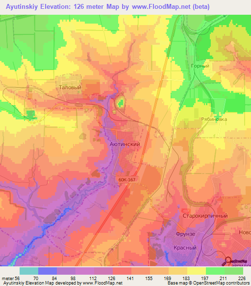 Ayutinskiy,Russia Elevation Map