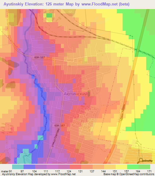 Ayutinskiy,Russia Elevation Map