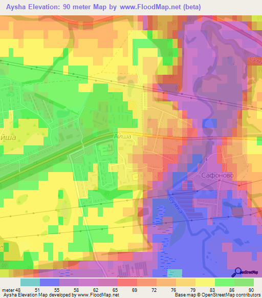 Aysha,Russia Elevation Map