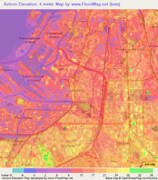 Avtovo,Russia Elevation Map