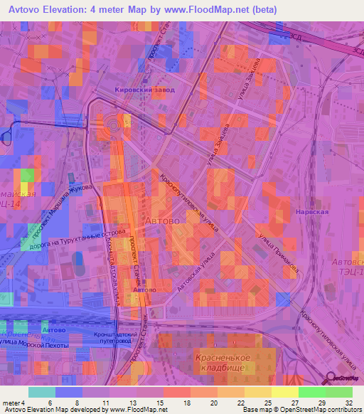 Avtovo,Russia Elevation Map