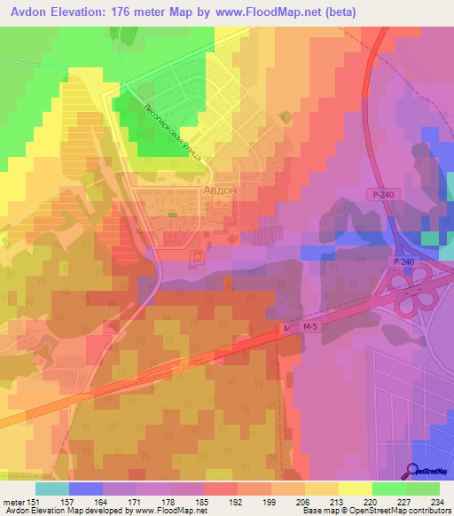 Avdon,Russia Elevation Map