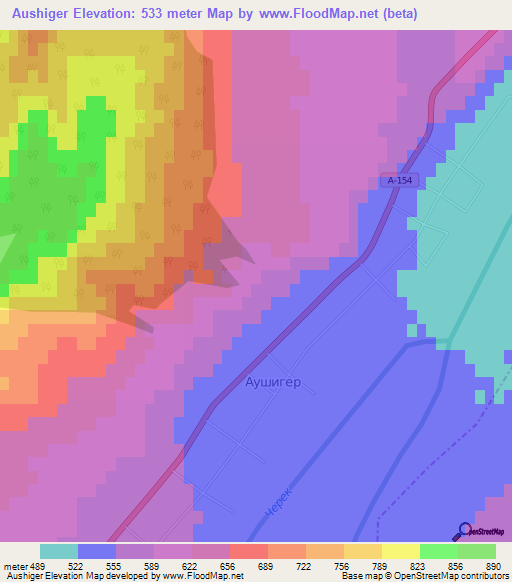 Aushiger,Russia Elevation Map