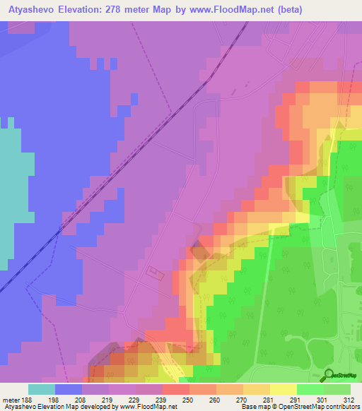 Elevation of Atyashevo,Russia Elevation Map, Topography, Contour