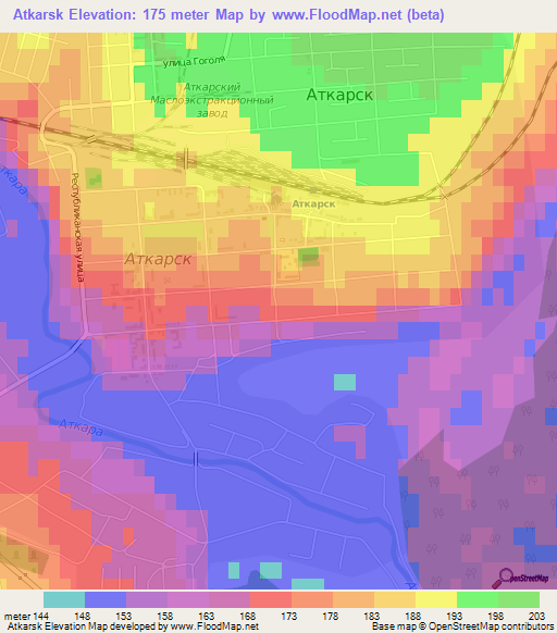 Atkarsk,Russia Elevation Map