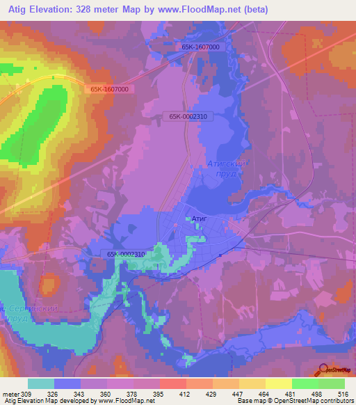 Atig,Russia Elevation Map