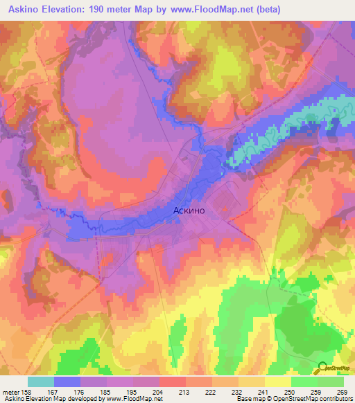 Askino,Russia Elevation Map