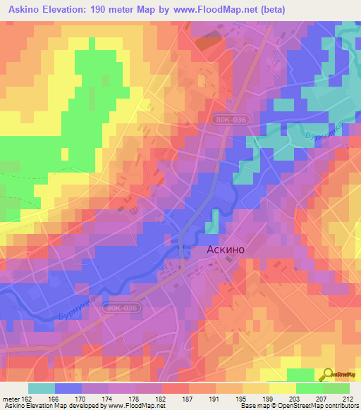 Askino,Russia Elevation Map