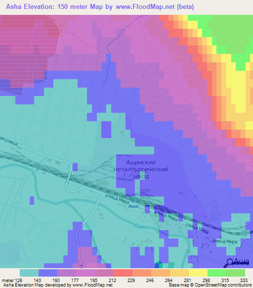 Asha,Russia Elevation Map