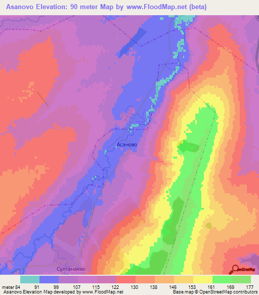 Asanovo,Russia Elevation Map