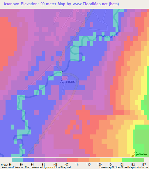 Asanovo,Russia Elevation Map