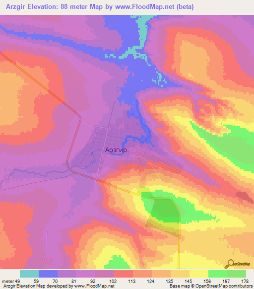 Arzgir,Russia Elevation Map