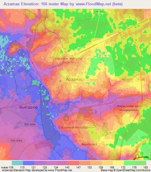 Arzamas,Russia Elevation Map