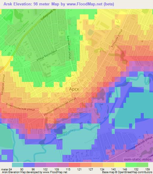 Arsk,Russia Elevation Map