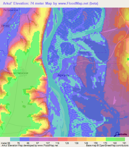 Arkul',Russia Elevation Map