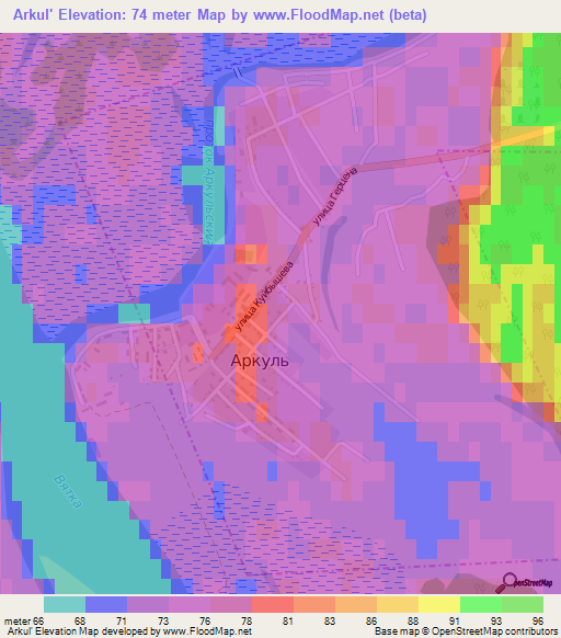 Arkul',Russia Elevation Map