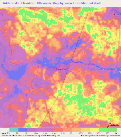 Arkhipovka,Russia Elevation Map