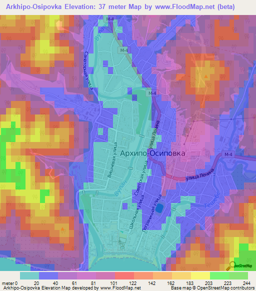 Arkhipo-Osipovka,Russia Elevation Map