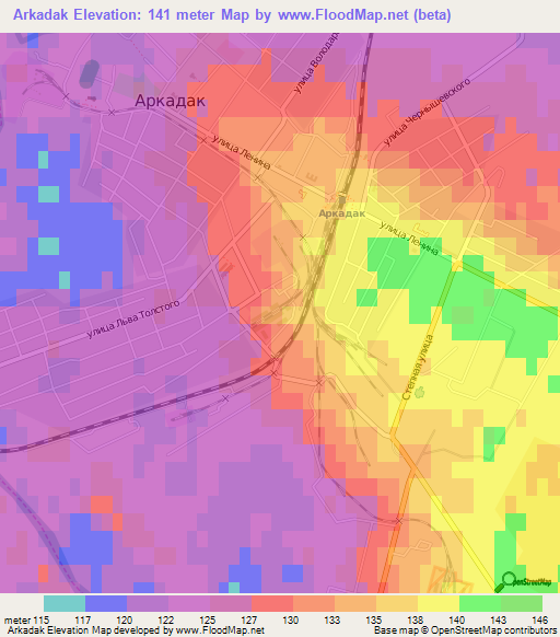 Arkadak,Russia Elevation Map