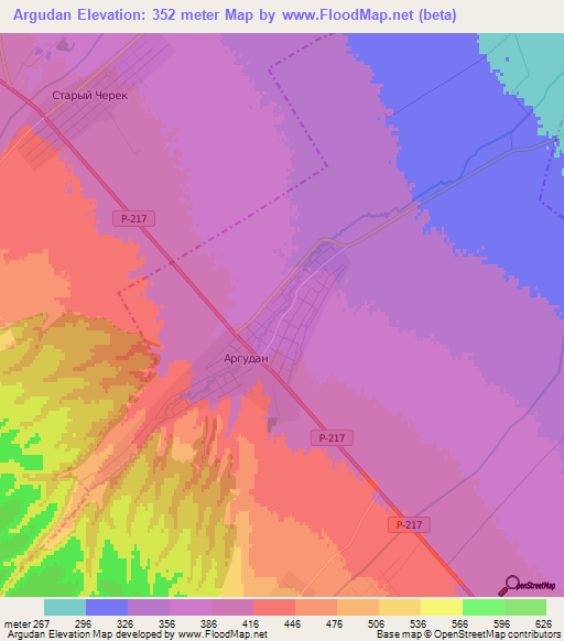 Argudan,Russia Elevation Map