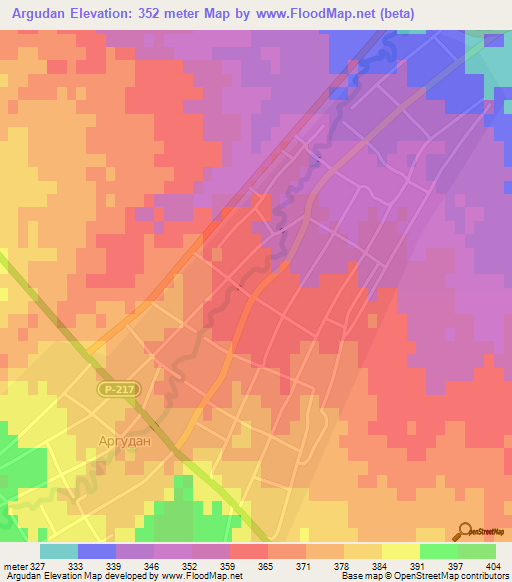 Argudan,Russia Elevation Map