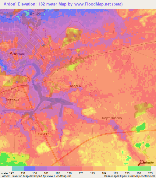 Ardon',Russia Elevation Map