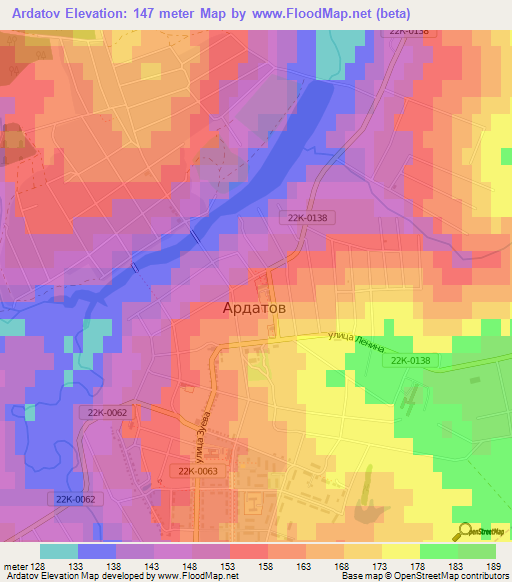 Ardatov,Russia Elevation Map